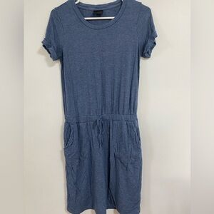 32 Degrees Cool Blue Jersey Knit Drawstring Waist T Shirt Dress Women's Size S